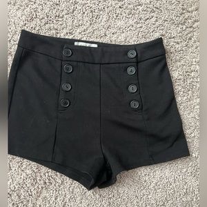 Charlotte Russe Black shorts with fake buttons size medium